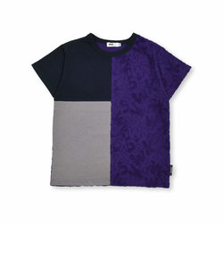 ロゴパイルジャガード切り替え天竺Tシャツ(100~160cm)