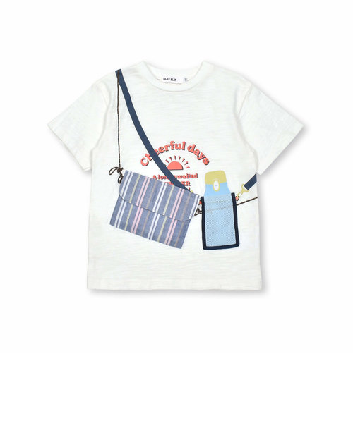 フラップ付きポシェット＆水筒モチーフプリント半袖Tシャツ(80~130cm)