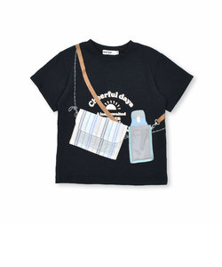 フラップ付きポシェット＆水筒モチーフプリント半袖Tシャツ(80~130cm)