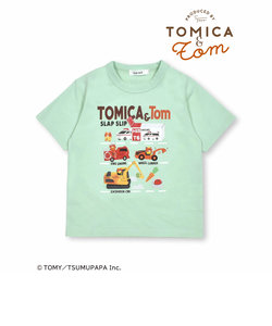 【トミカとトム×SLAPSLIPコラボアイテム】はたらくくるま図鑑風Tシャツ(80~120cm)