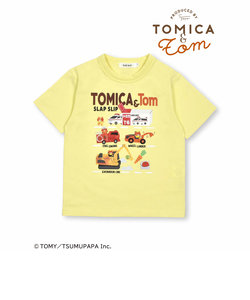 【トミカとトム×SLAPSLIPコラボアイテム】はたらくくるま図鑑風Tシャツ(80~120cm)
