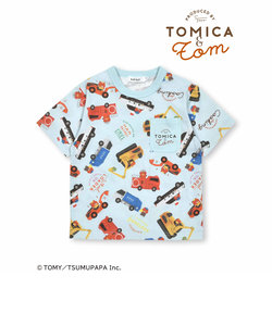 【トミカとトム×SLAPSLIPコラボアイテム】はたらくくるま総柄Tシャツ(80~120cm)