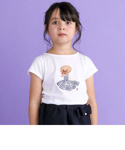 【日本製】ピクニックガールプリント半袖Tシャツ(80~140cm)