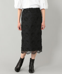 チュール刺繍タイトスカート