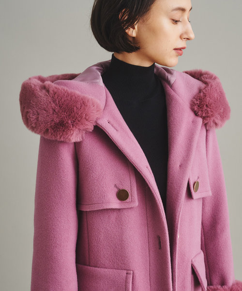 FURBLE ウールコート ピンク12回の着用のみで美品です - ロングコート