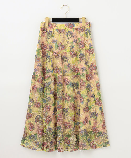 ボタニカルプリント刺繍スカート | GRACE CONTINENTAL（グレース