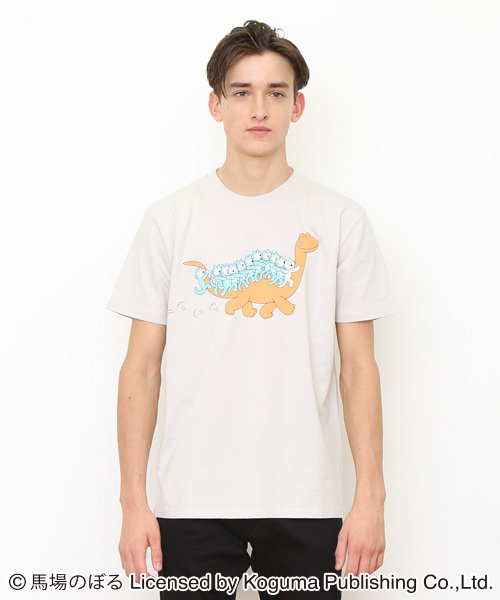 コラボレーションtシャツ 恐竜 11ぴきのねこ アイスグレー