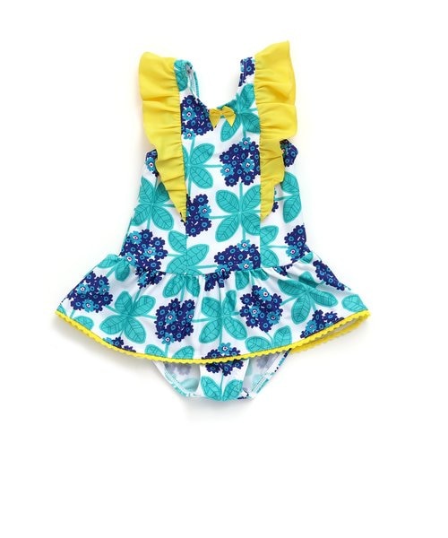 あじさい柄ワンピース水着 F O Online Store エフオーオンラインストア の通販 Mall