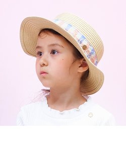 ギンガム刺繍カンカン帽