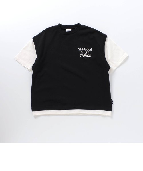 【WEB限定・ジュニア】レイヤードTシャツ_セットアップ可_120?160cm