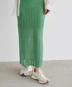 柄編みスカート