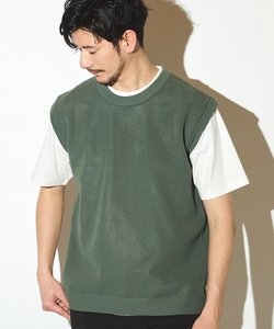 ニットベスト＆ナチュラルストレッチTシャツ（2点セット）