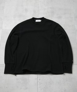 クルーネックドローコードワッフルTEE