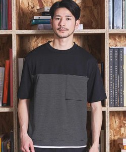 ボーダー天竺×ストレッチカルゼTシャツ