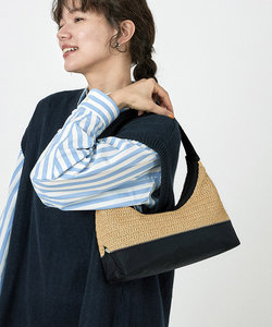 RAFFIA SHOULDER BAG リサイクルブラックラフィア