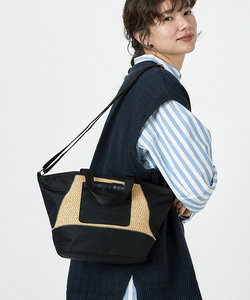 RAFFIA CONV TOTE リサイクルブラックラフィア