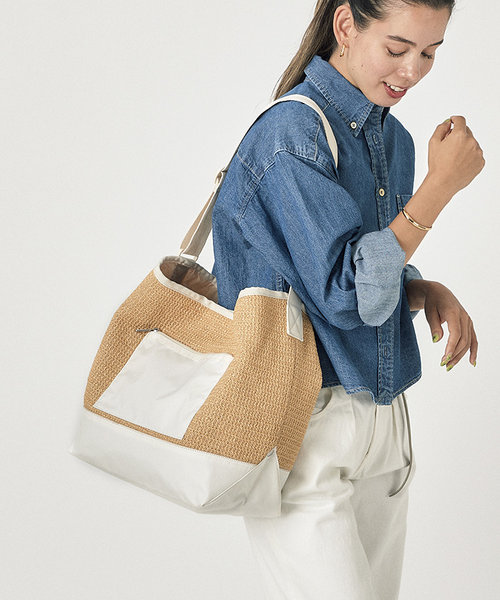 RAFFIA LG SHOULDER BAG メレンゲラフィア