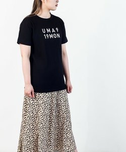 うまくいく紋・UMA919MONロゴTシャツ＜ユニセックス＞/ブラック×白プリント