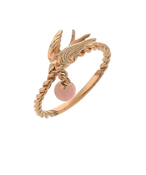 廃番 公式サイト限定 For Tsunagu 7月誕生石 K10 ピンクゴールド インカローズ バード ピンキーリング Milluflora ミルフローラ の通販 Mall