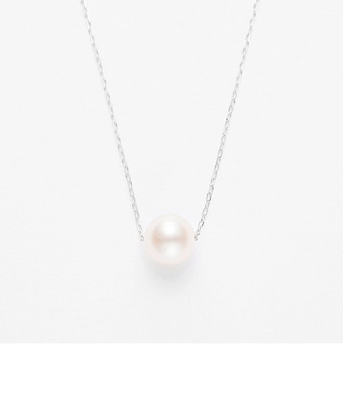 【&mall限定】6月誕生石 K10 ホワイトゴールド あこや真珠 ネックレス（7.0-7.5mm）
