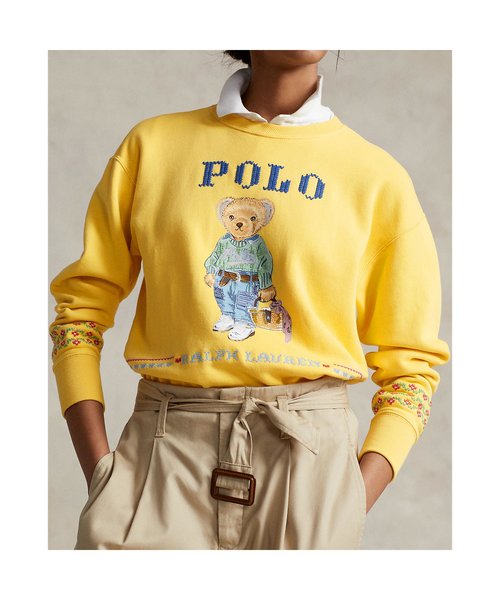 Polo ベア フリース クルーネック スウェットシャツ 100ホワイト