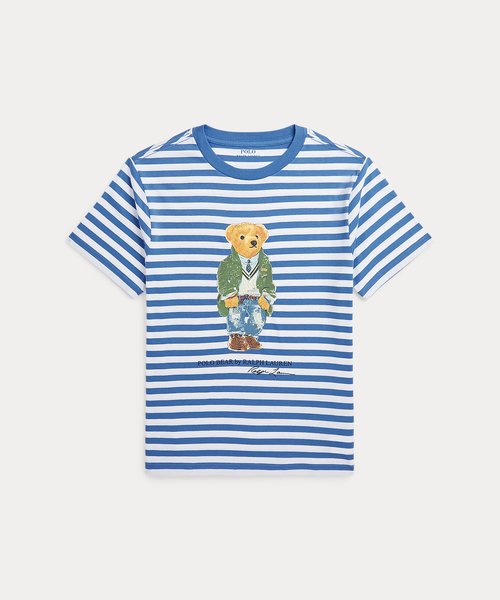 (ボーイズ 8才～20才)Polo ベア ストライプド コットン ジャージー Tシャツ