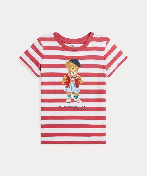 (ガールズ 2才～6才)ストライプド Polo ベア コットン ジャージー Tシャツ