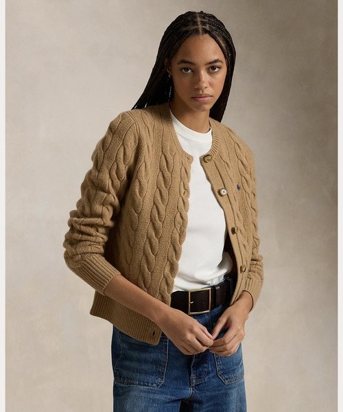 POLO Ralph Lauren ケーブルニット カーディガン カシミヤ L