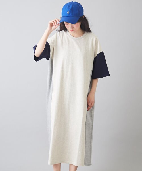 ミニ裏毛 切替 スウェット ワンピース Cube Sugar キューブシュガー の通販 Mall
