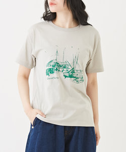 MVS ひんやり 天竺 カットソー グラフィック プリント Tシャツ