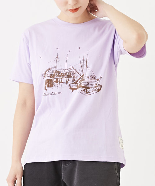 MVS ひんやり 天竺 カットソー グラフィック プリント Tシャツ