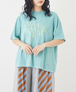 OE天竺 カットソー ピグメント染 ロゴプリント ラグラン ビッグTシャツ