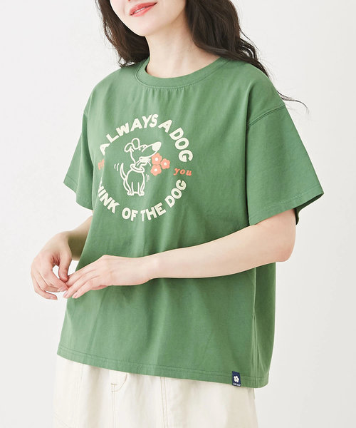 オーガニックコットン ワンちゃん プリント Tシャツ