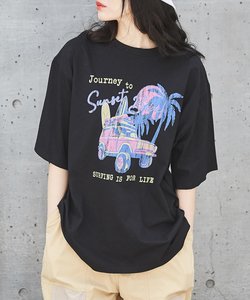 OE天竺 ロゴプリント ビッグ Tシャツ