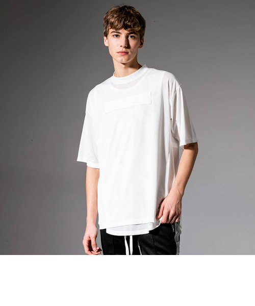 NUMBER (N)INE DENIM(ナンバーナインデニム) メッシュビッグTシャツ(ホワイト/ブラック)