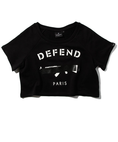 DEFEND PARIS(ディフェンド パリス) ABILY クロップドTシャツ(ブラック/ホワイト)レディース