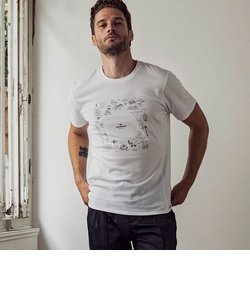 1PIU1UGUALE3 RELAX(ウノピゥウノウグァーレトレ)JAPAN手描きモチーフTシャツ(ホワイト/ブラック/ネイビー)