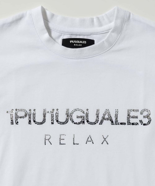 1PIU1UGUALE3 RELAX ランダムラインストーン 半袖Tシャツ