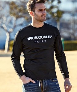 1PIU1UGUALE3 RELAX(ウノピゥウノウグァーレトレ リラックス)ボアロゴ刺繍ロングTシャツ