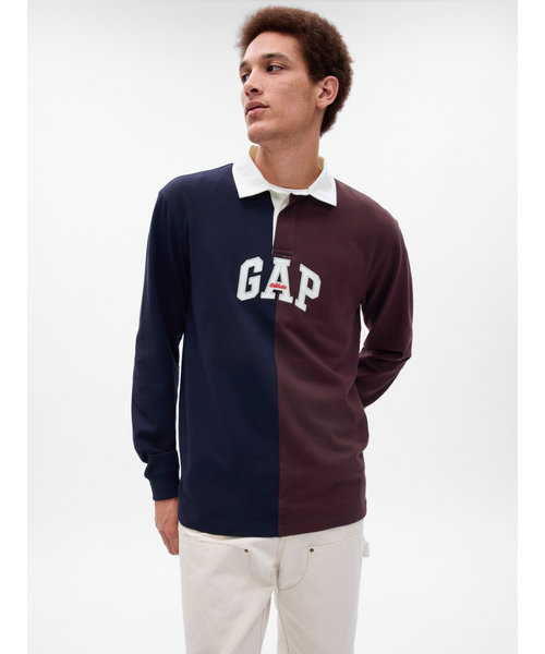 GAPアーチロゴ カラーブロック ラグビーシャツ | GAP（ギャップ）の