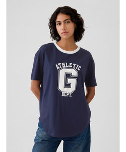 オーガニックコットン オーバーサイズ ボーイフレンド　Gapロゴ Tシャツ