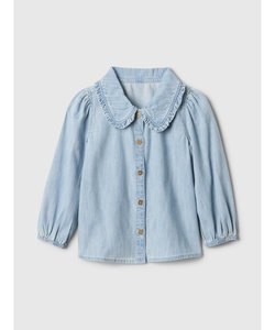 babyGap デニム ラッフルフリル カラーシャツ