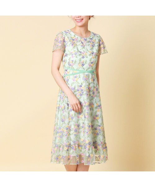 チュールフラワー刺繍ワンピース Rose Tiara ローズティアラ の通販 Mall