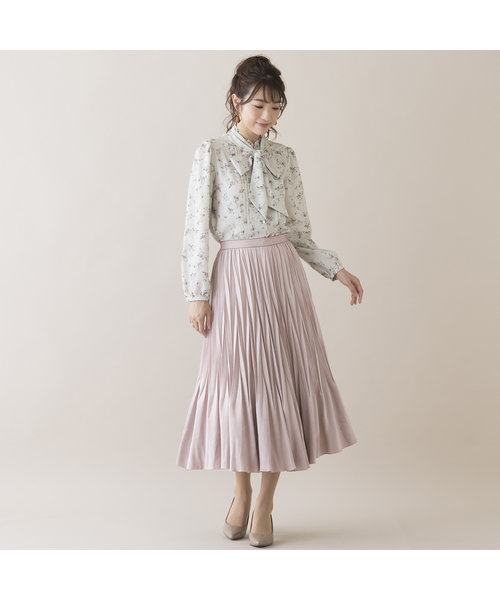 ローズティアラ　幾何プリントプリーツスカート　大きいサイズ　42  タグ付き新品スカート