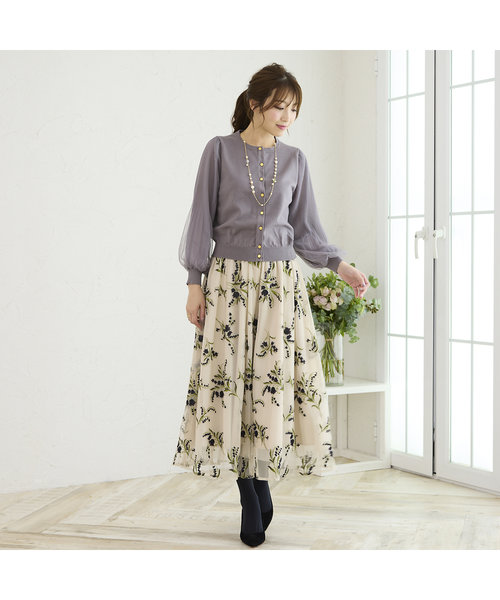 スズランチュール刺繍スカート | Rose Tiara（ローズティアラ）の通販