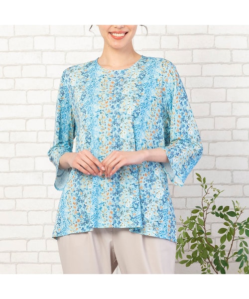 小花プリント袖フレアーカットソー Junior Online Shop ジュニアーオンラインショップ の通販 Mall