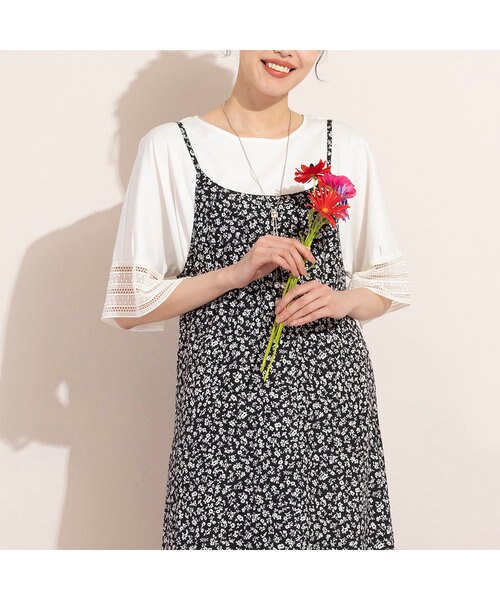 モノトーン小花プリントキャミワンピース Junior Online Shop シ ュニアーオンラインショップ の通販 Mall