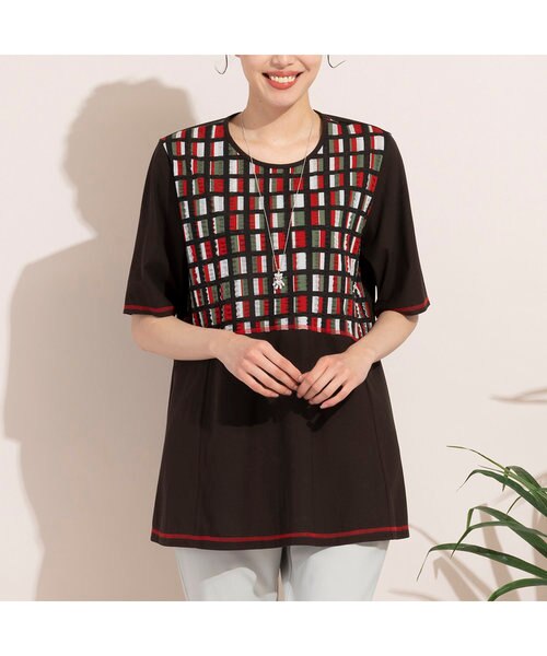 チェック切り替えコットンチュニック Junior Online Shop シ ュニアーオンラインショップ の通販 Mall