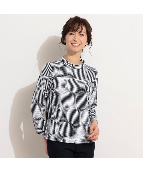 ドットボーダースタンドカラーカットソー Junior Online Shop シ ュニアーオンラインショップ の通販 Mall