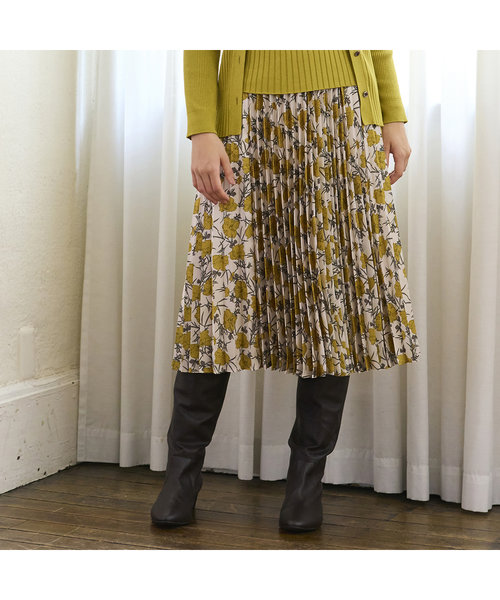 S・Mサイズ】イタリア製素材 フラワープリントスカート［セットアップ